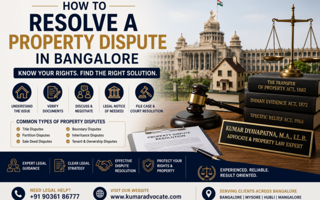 How to Resolve a Property Dispute in Bangalore