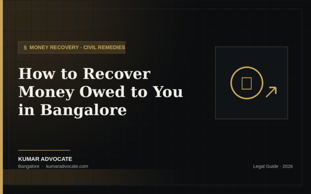Guide on recovering owed money in Bangalore by Advocate Kumar Dyavapatna.