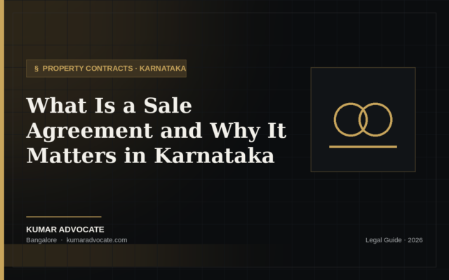 Legal guide on sale agreements in Karnataka by Advocate Kumar Dyavapatna.