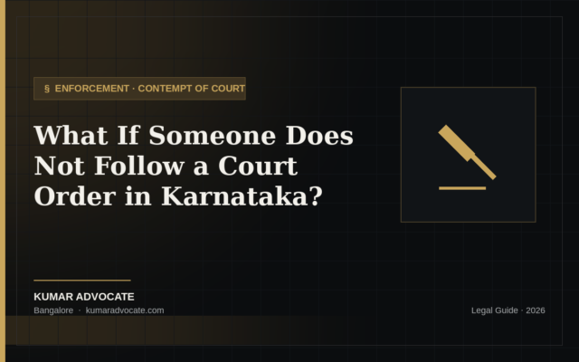Legal advice on court orders and enforcement in Karnataka by Advocate Kumar Dyavapatna.