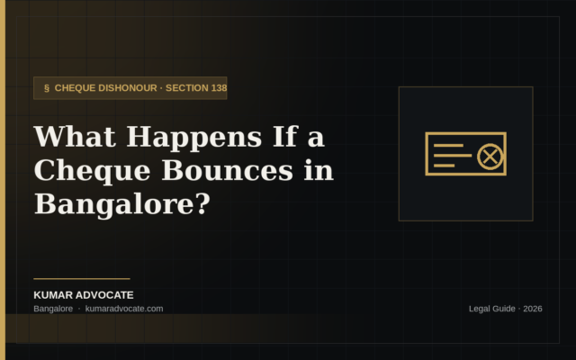 Legal advice on cheque bounce cases in Bangalore by Advocate Kumar Dyavapatna.