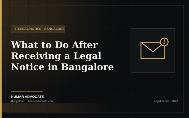 Legal notice in Bangalore with guidance on next steps after receipt.